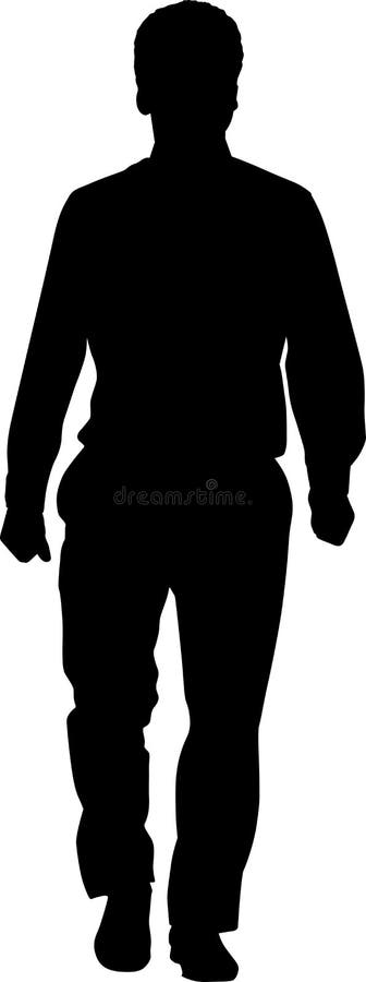 Vector People Illustration. Silhouette of Walking Man Stock Vector ...