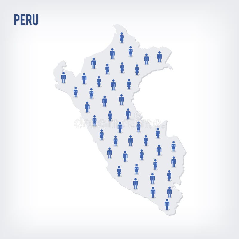 Vector People Map of Peru . the Concept of Population. Stock Illustration Illustration of