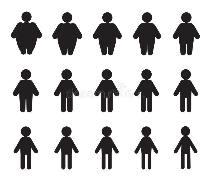 Vector People Pictograms with Fat To Thin Transformation Stock Vector ...
