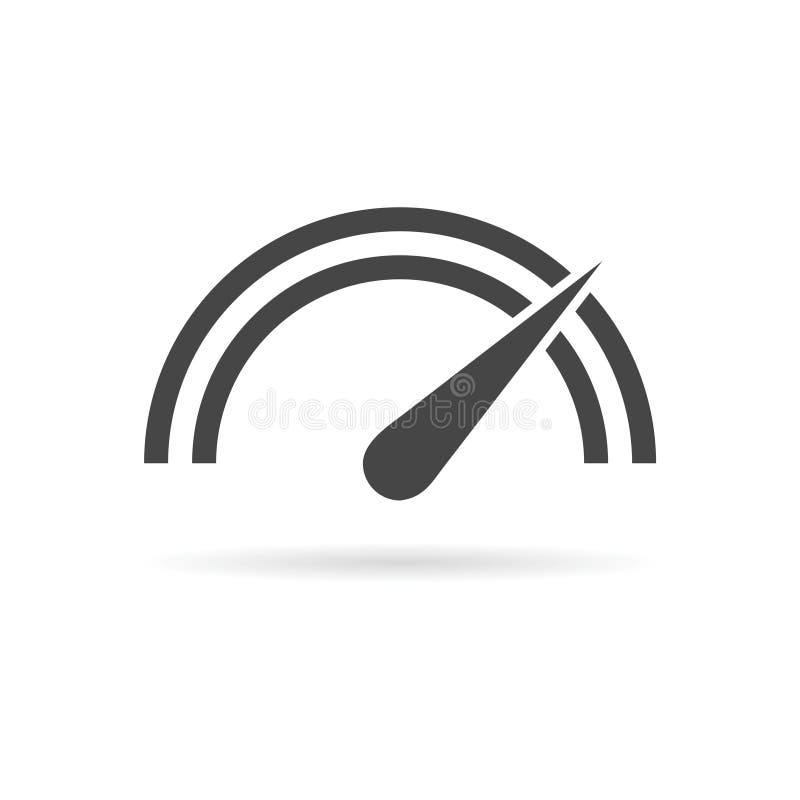 Vector performance measurement icon with long shadow stock illustration