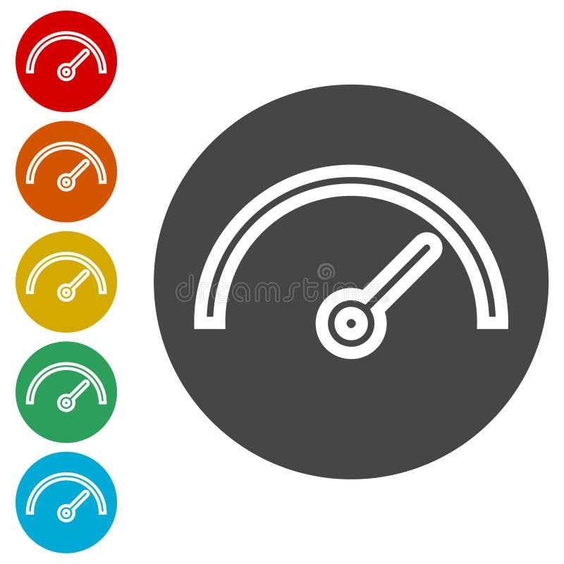 Vector performance measurement icon, speedometer icon royalty free illustration