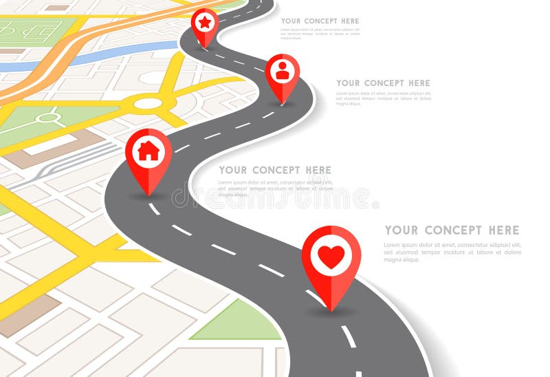 Vector Perspective city map infographic