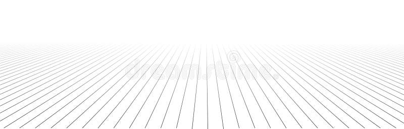 Vector perspective mesh. Detailed grid lines on white background royalty free illustration