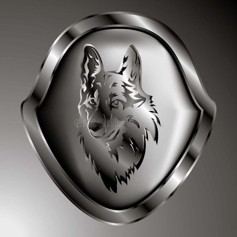 Wolf Shield Heraldic Symbol. Sign Werewolf For Coat Of Arms. Roy Stock