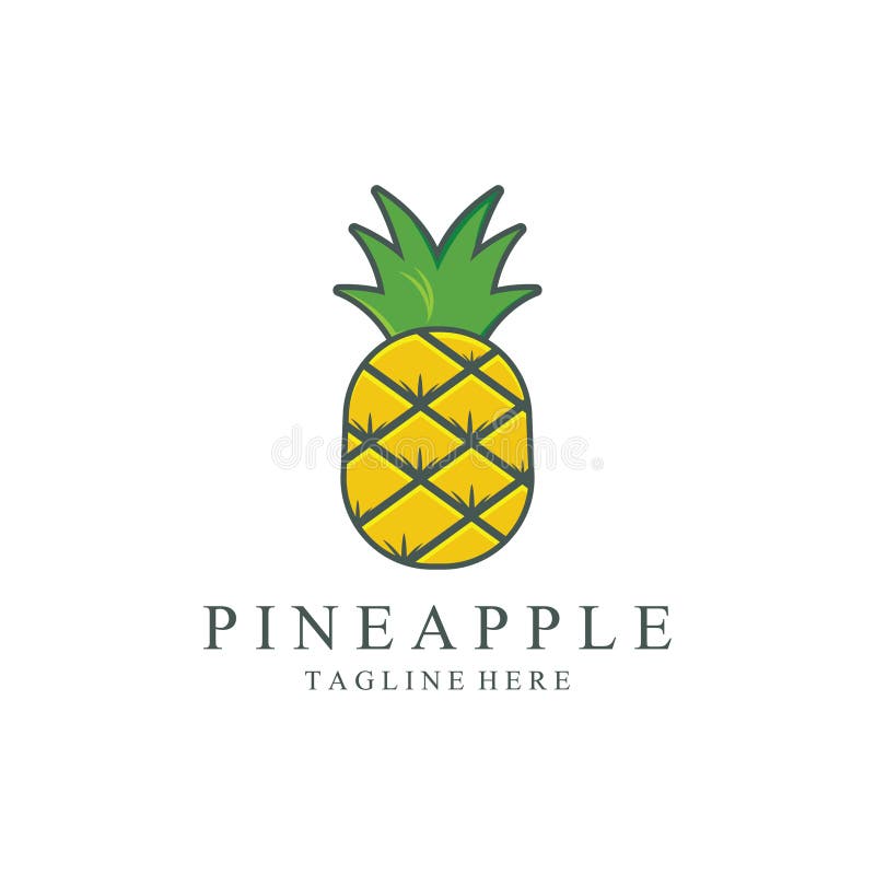 Vector Pineapple Fruit Logo Template. Pineapple Fruit Creative Logo