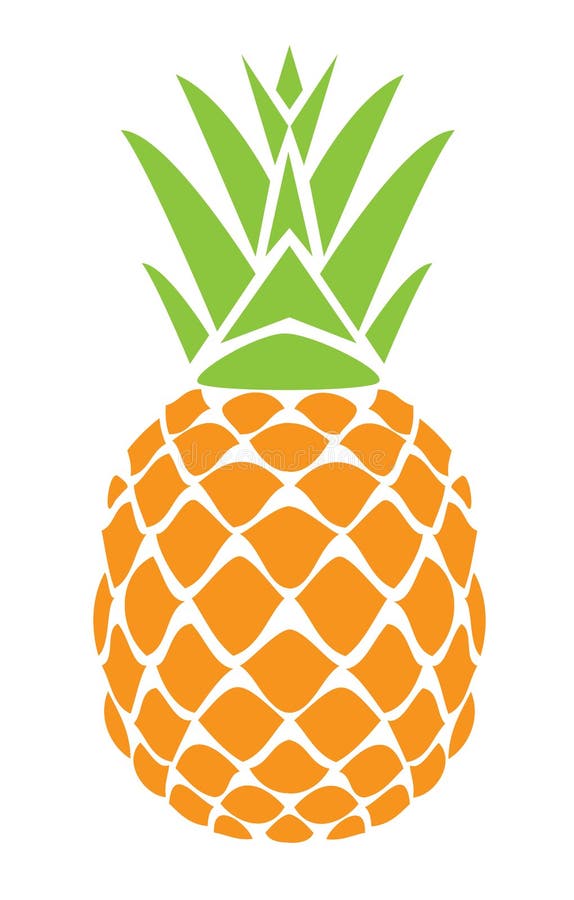 Illustrazione vettoriale di un ananas isolato su sfondo bianco.