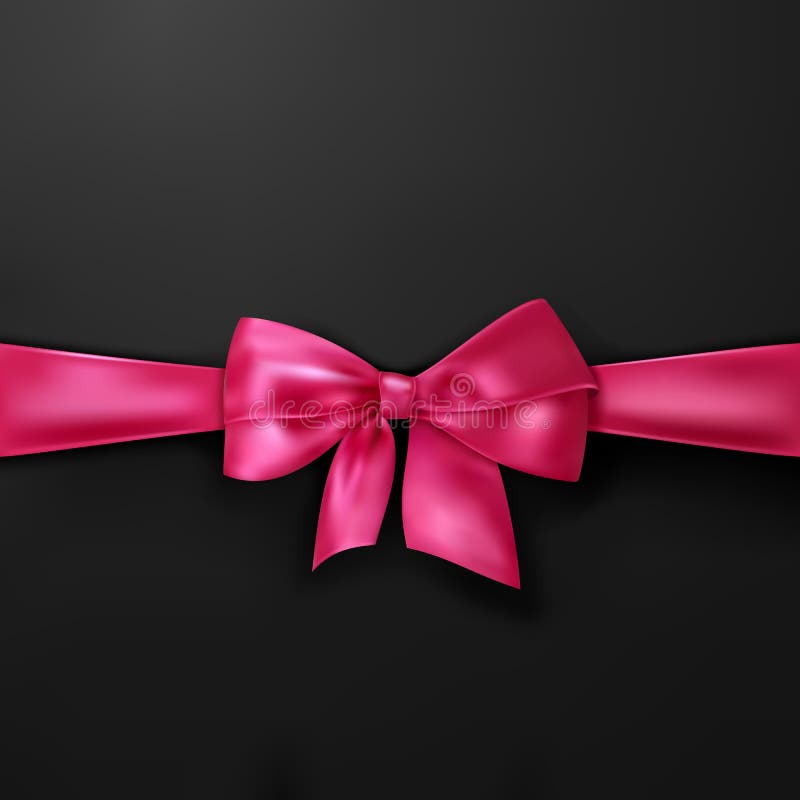 Vector Pink Bow on Black Background Stock Vector Illustration of