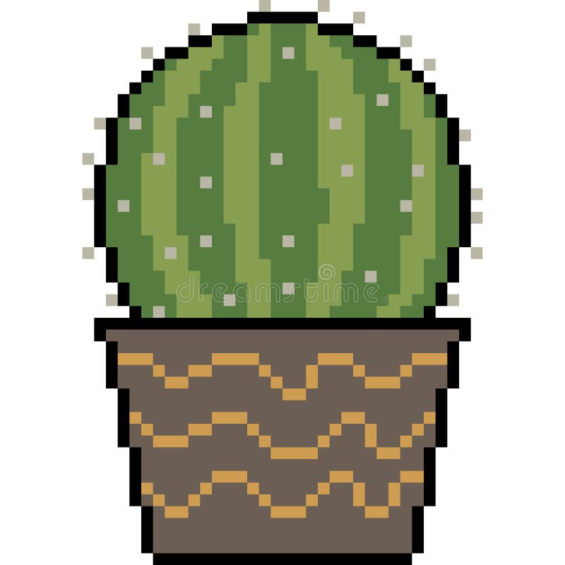 Кактус пиксельный рисунок