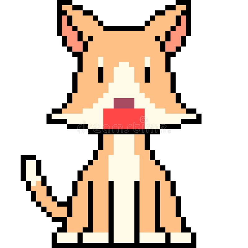 Vector pixel art cat stock vector. Illustration of animal - 102308602