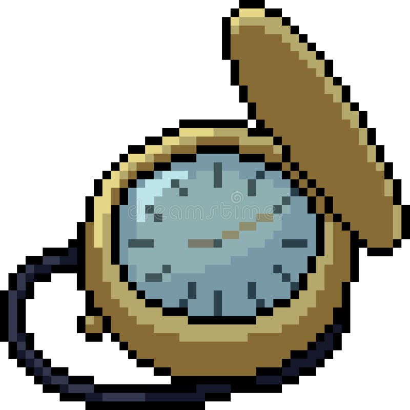 Vector Pixel Art Classic Clock Stock Vector Illustration of cute