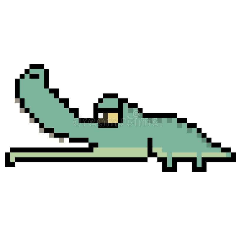 Vector pixel art crocodile stock vector. Illustration of square - 93790934