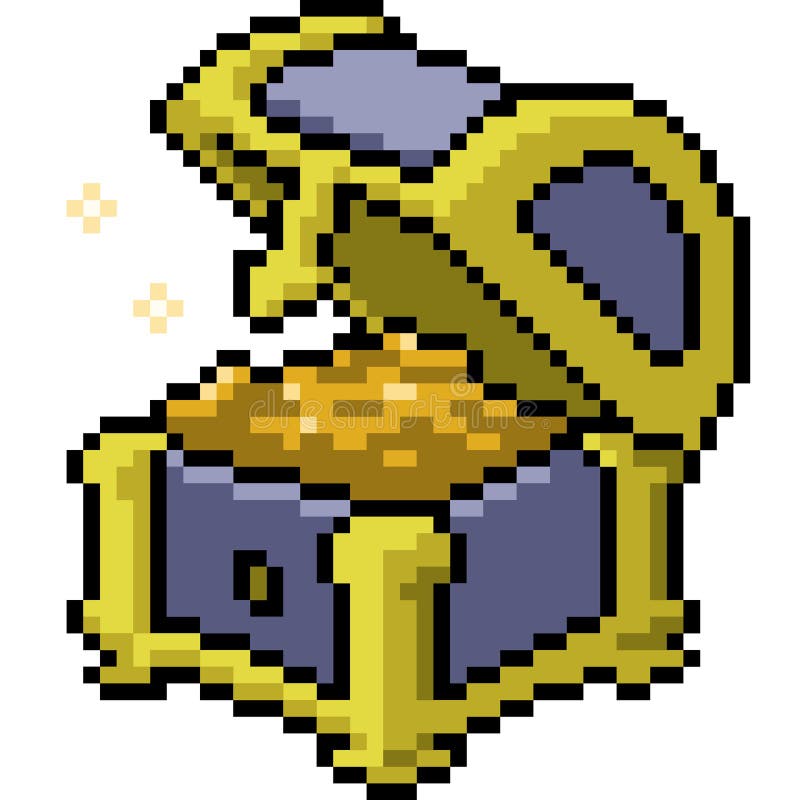Vector pixel art gold treasure
