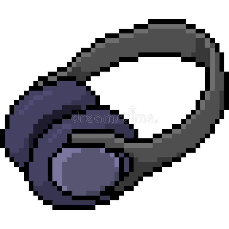 Vector pixel art headphone stock vector. Illustration of pixel 117929183