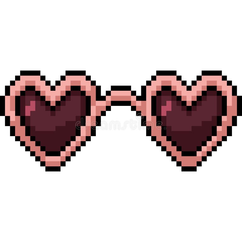 Vector Pixel Art Heart Sunglasses Stock Vector Illustration Of Pixel Background