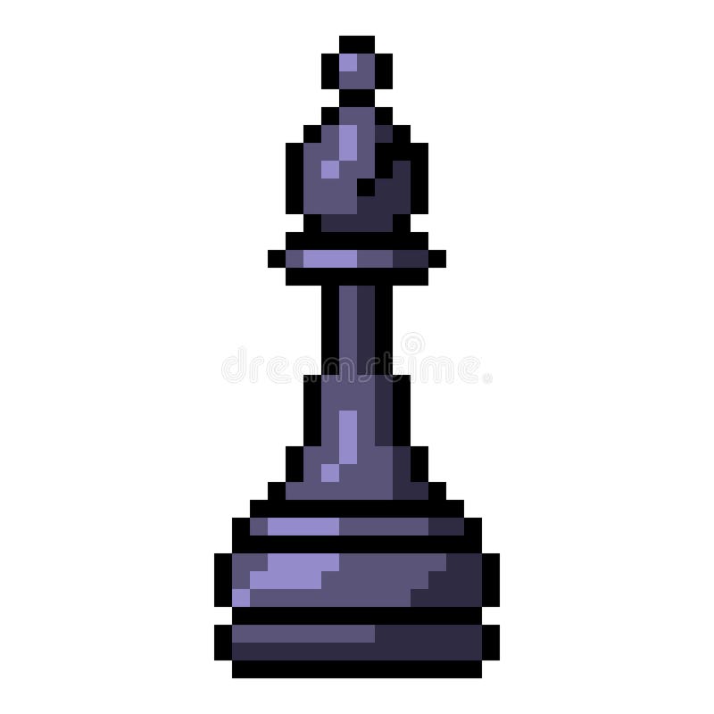 Vector Pixel Art Icon for Black Chess Bishop stock illustration