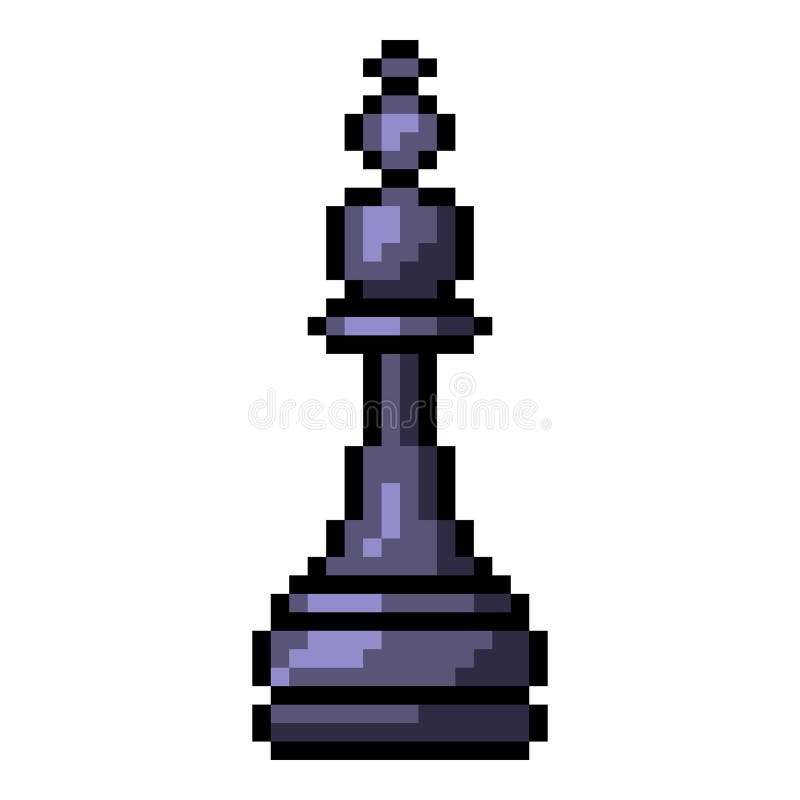 Vector Pixel Art Icon for Black Chess King vector illustration