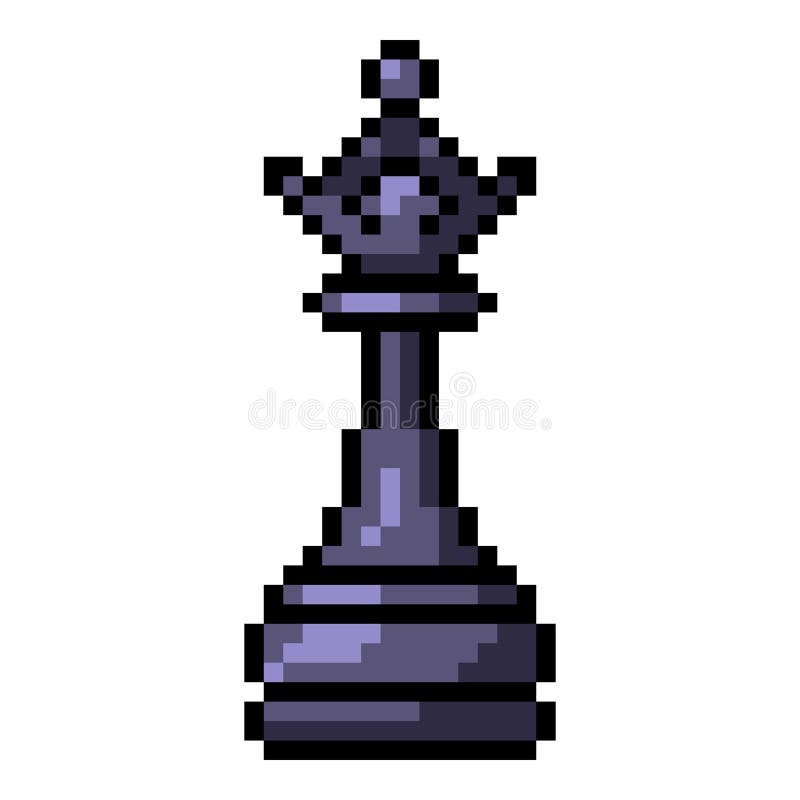 Vector Pixel Art Icon for Black Chess Queen royalty free illustration