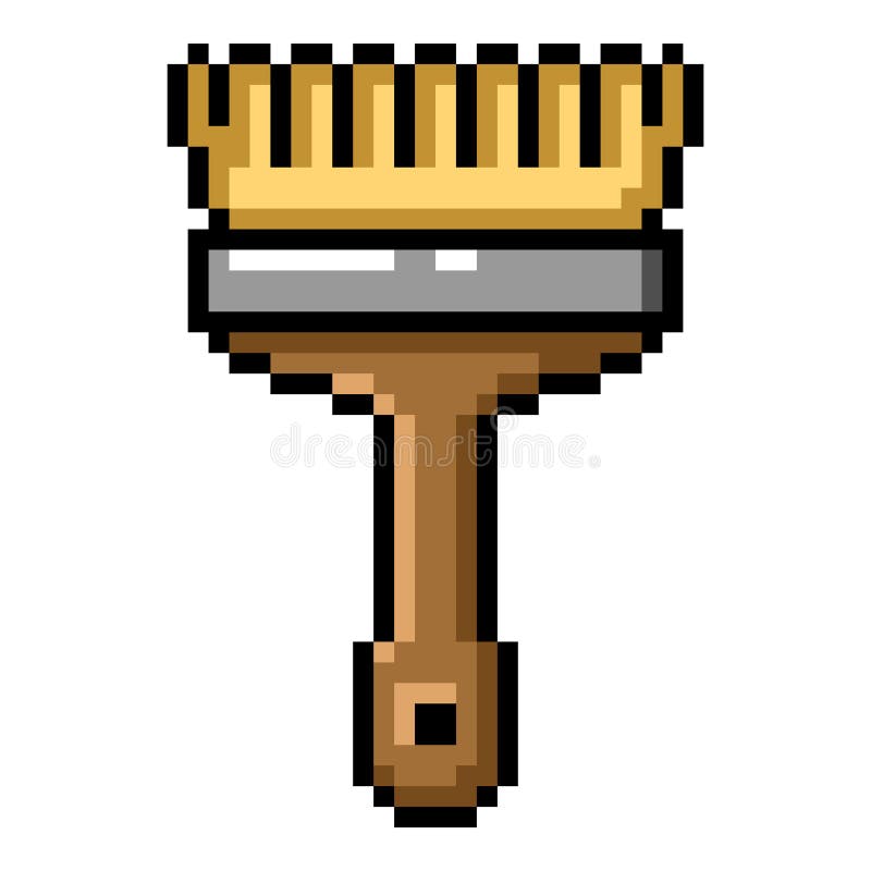 Vector Pixel Art Icon-brede penseel royalty-vrije illustratie