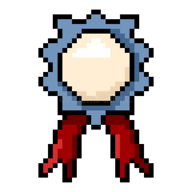 Vector Pixel Art Icoon - Badge Icoon vector illustratie