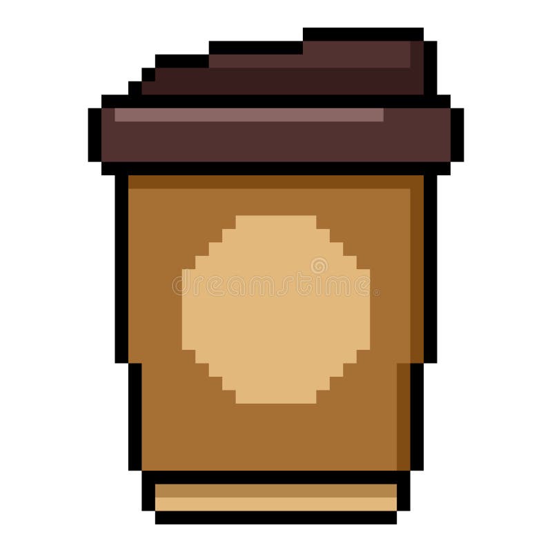 Vector Pixel Art Icoon - Koffiekopje royalty-vrije illustratie