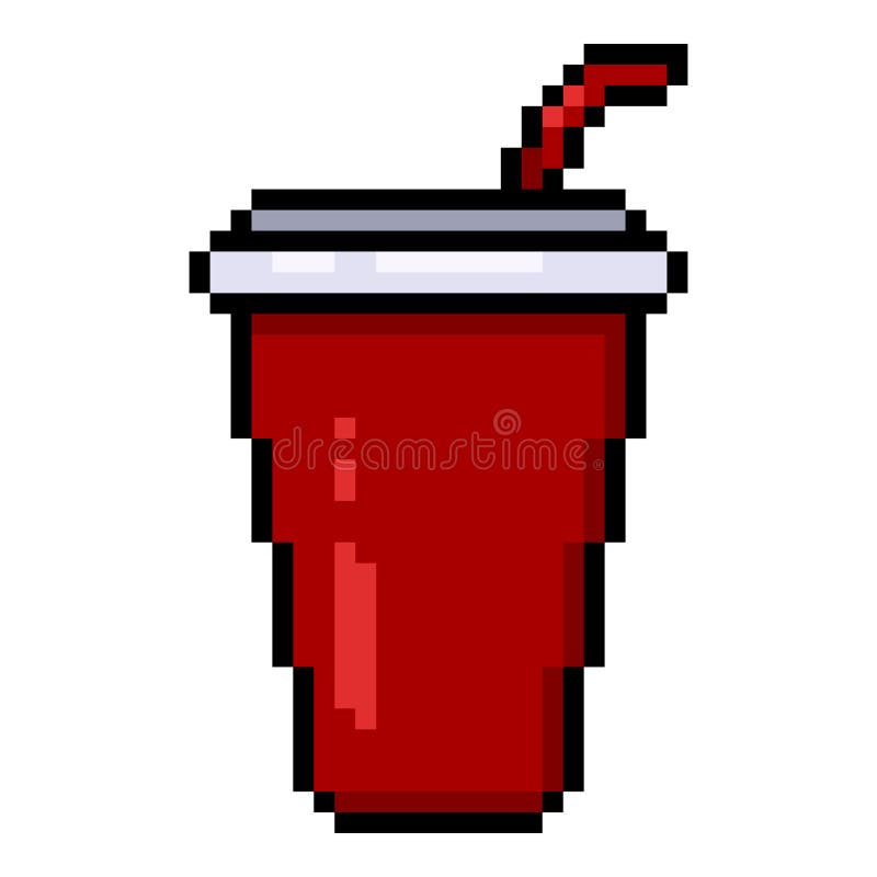 Vector Pixel Art Icoon - Plastic Beker royalty-vrije illustratie