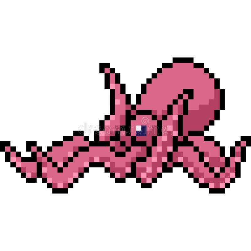 Vector pixel art octupus