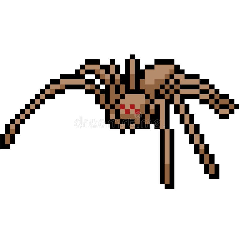 Vector pixel art spider.