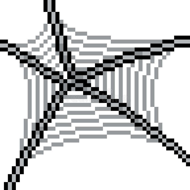 Vector pixel art spider web. 