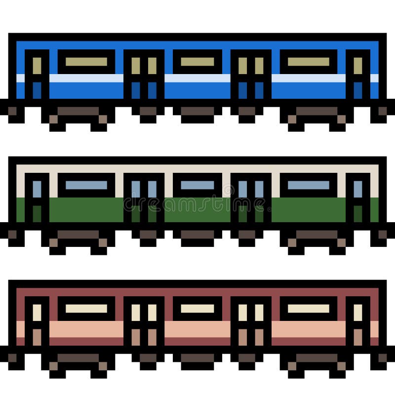 Vector Pixel Art Train Side Stock Vector - Illustration of icon, train
