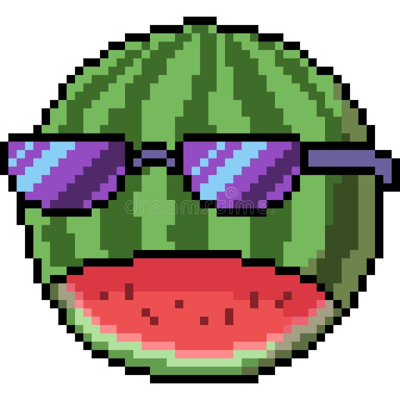 pixel art watermelon icon. 32x32 pixels. Vector illustration on a