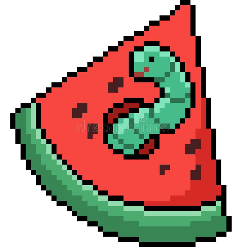 Pixel Watermelon Icon, 32X32 Vector Illustration Stock Vector