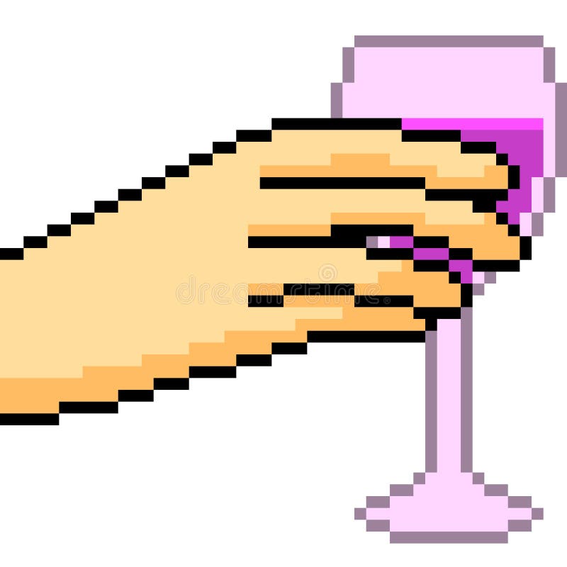 Glass Of Wine Pixel Art Stock Illustration Illustration