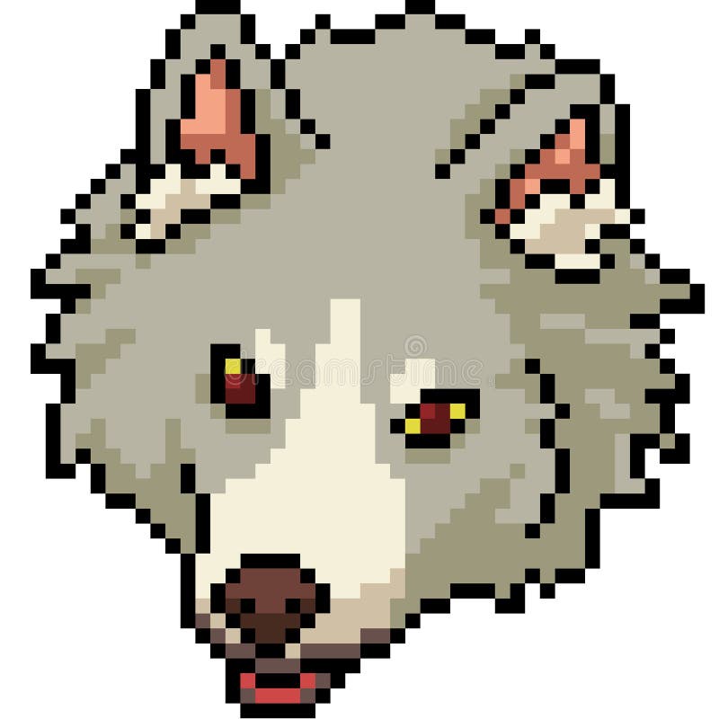 Cute Wolf Pixel Art Grid - Pixel Art Grid Gallery