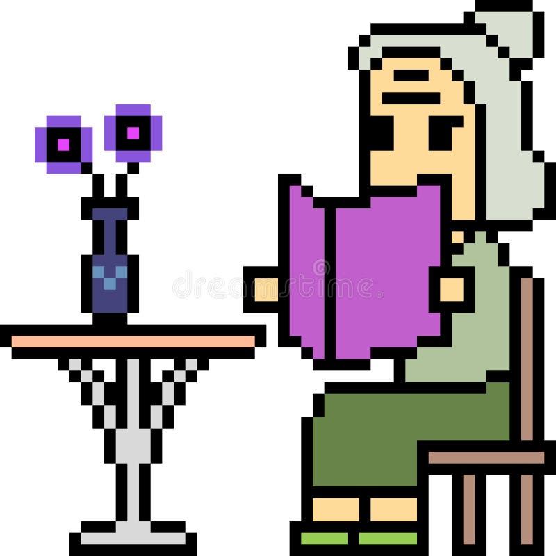 Grandmother Pixel Art. Granny Pixelated. Old Lady Old Game Graphics. 8