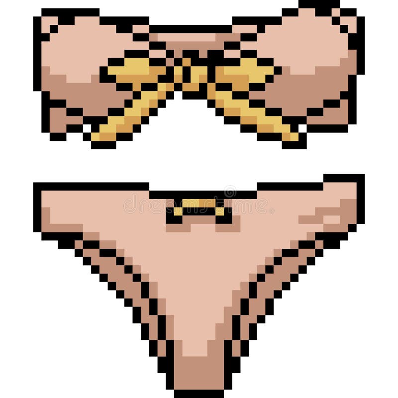 Vector pixel art woman underwear. 