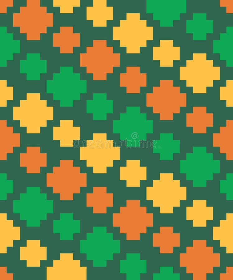 Vector pixel elements diagonally seamless pattern stock illustration