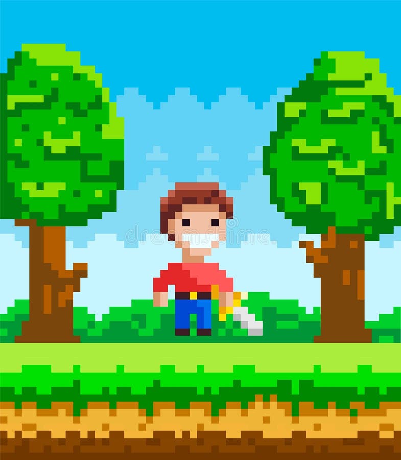 Man Pixelated Clipart Transparent Background, Vector Pixel Game