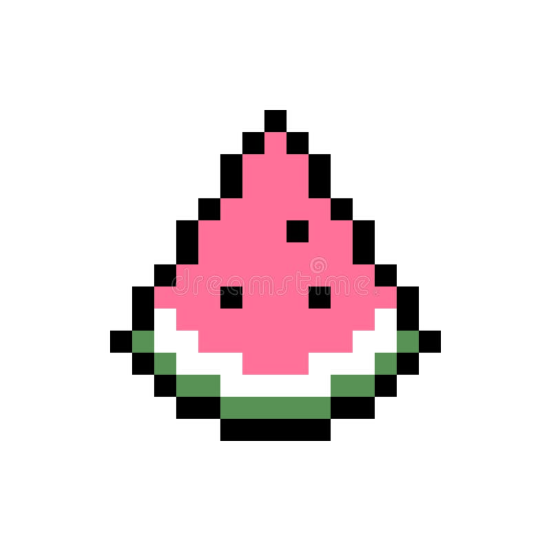 Vector Pixel Watermelon Sticker Stock Vector - Illustration of ...