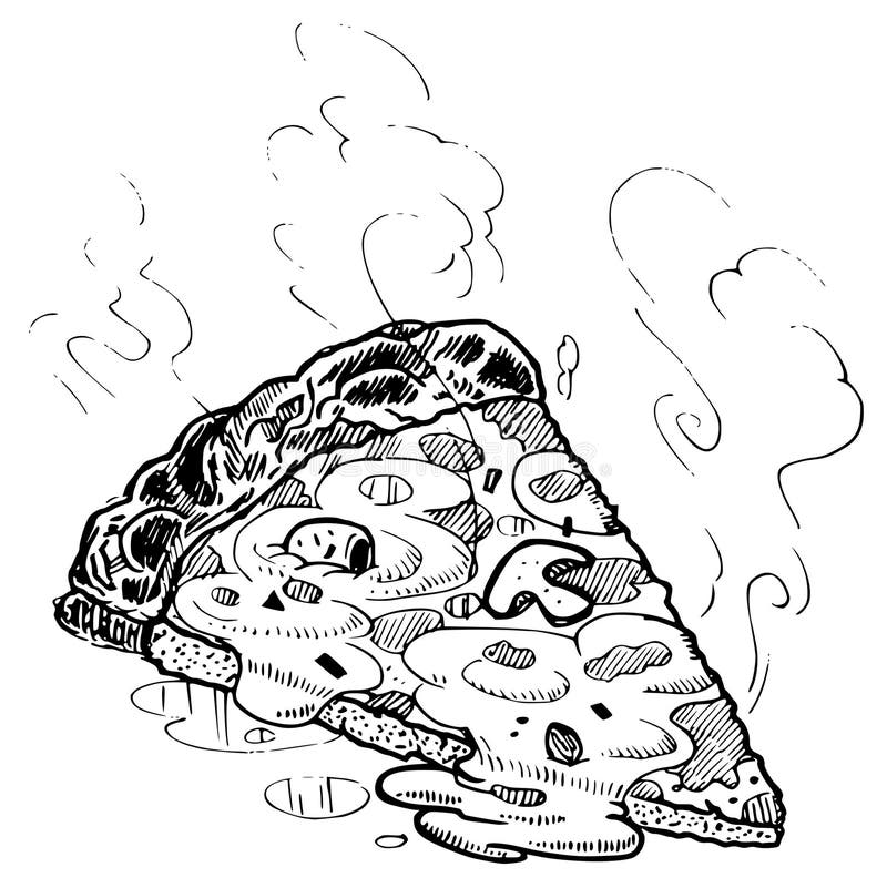 Vector Pizza Slice Sketch