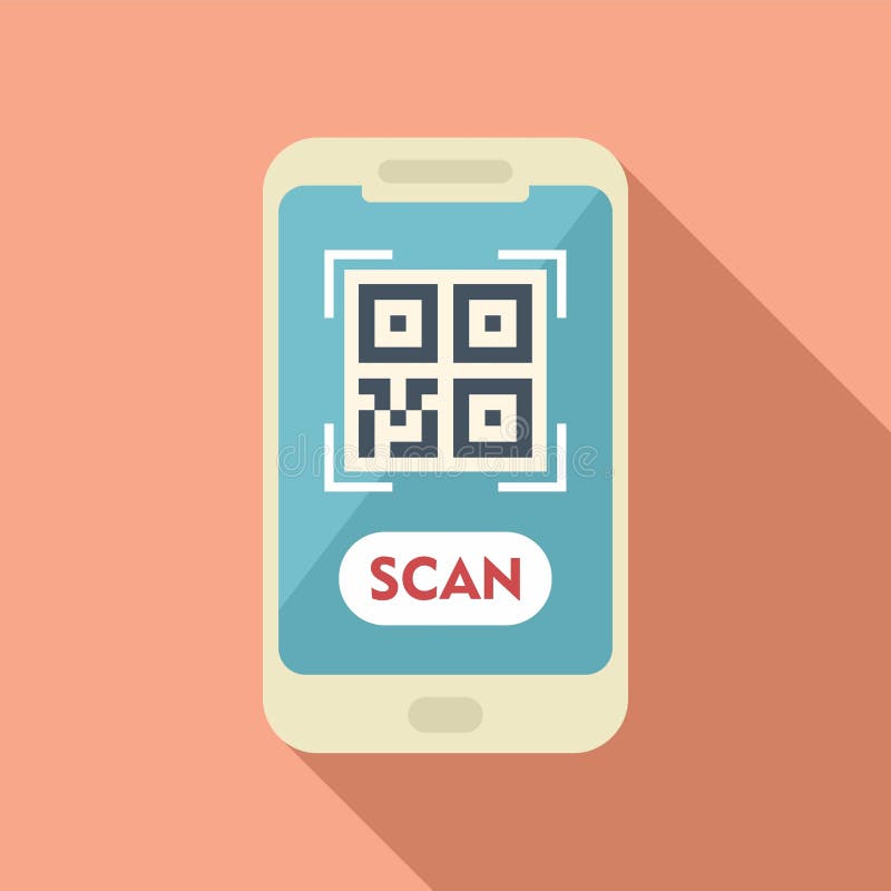 Vector plano de código qr del teléfono de exploración. aplicación inteligente libre illustration