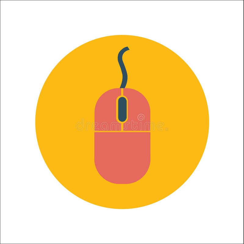 Vector plano del icono del ratón libre illustration Vector plano del icono del ratón libre illustration
