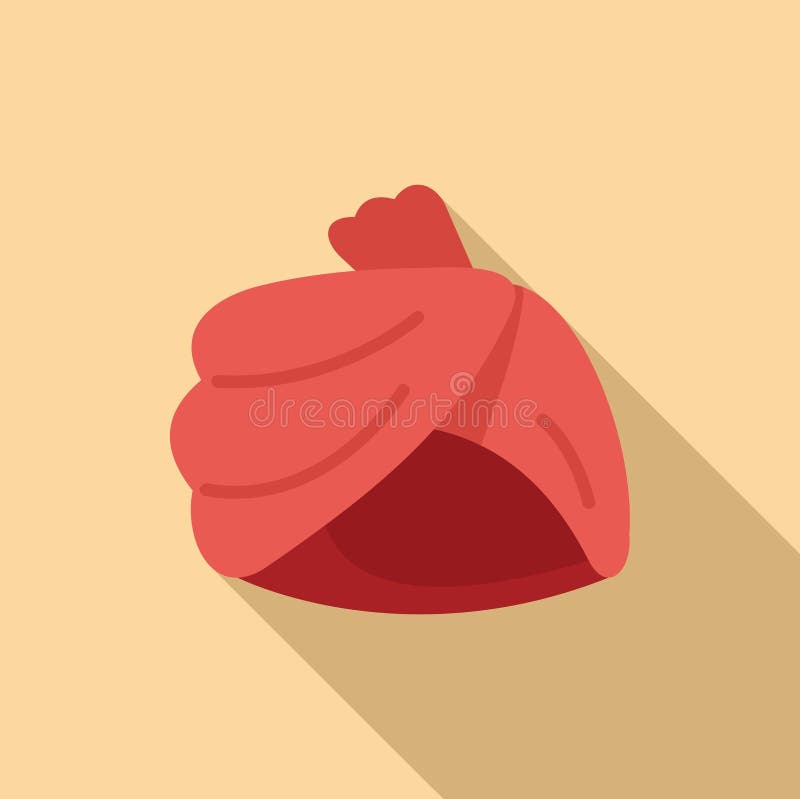 Vector plano del icono del sombrero árabe turbante. hombre saudita asiático stock de ilustración