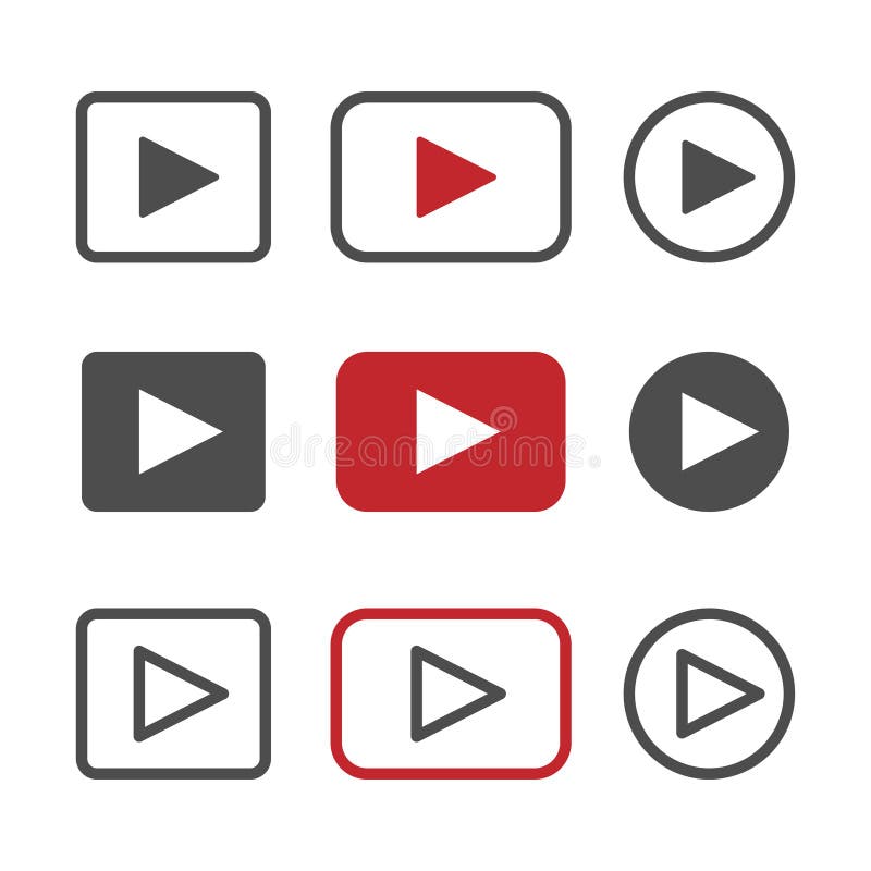 Vector Play button icon set