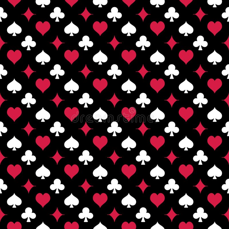 Vector Playing Card Suits Modern Geometric Seamless Pattern stock illustration
