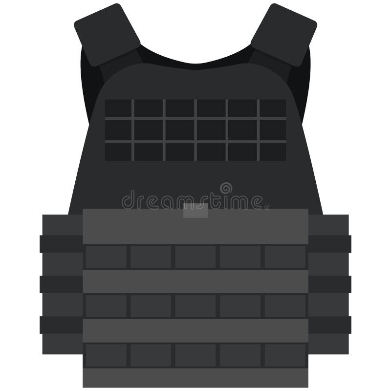 Vector Police Bulletproof Vest Isolated On White Stock Vector -  Illustration Of Army, Bulletproof: 210180778