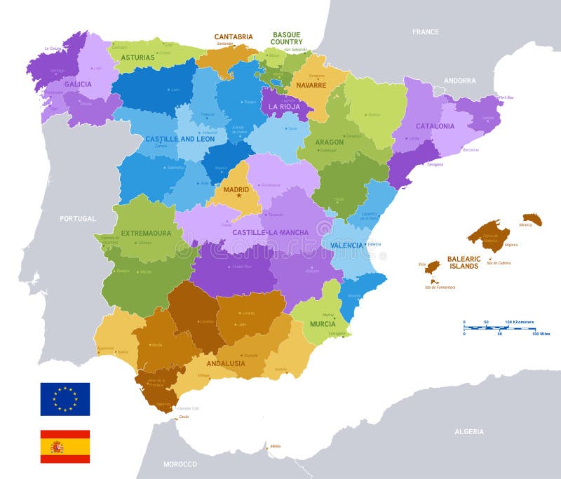 Detailed political vector map of Portugal 26314753 Vector Art at