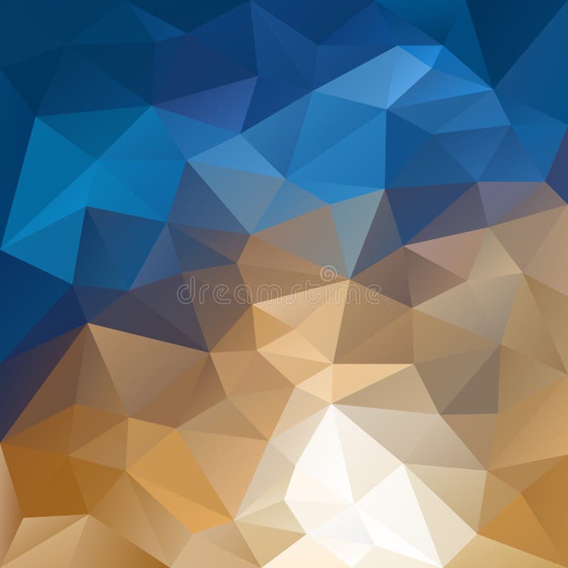 Vector polygon background pattern - triangular geometric design in natural color - blue, beige and bro vector illustration