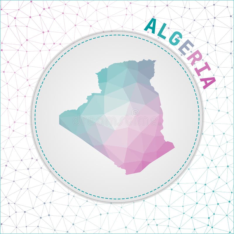 Vector polygonal Algeria map. royalty free illustration