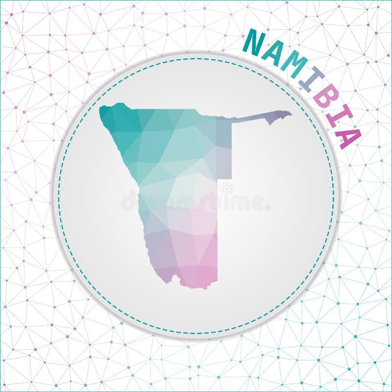Vector polygonal Namibia map. Map of the country with network mesh background. Namibia illustration in technology, internet, network, telecommunication concept style. Awesome vector illustration.