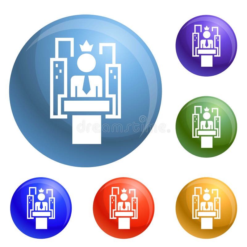 Vector político del sistema de los iconos del discurso de la elección libre illustration Vector político del sistema de los iconos del discurso de la elección libre illustration